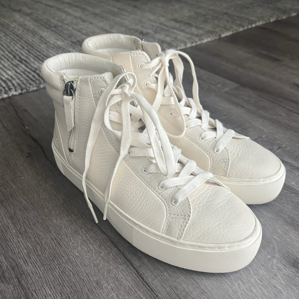 UGG Olli High Top White Leather Sneaker